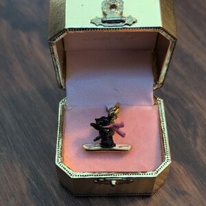 Black Dog Charm with Pink Bow